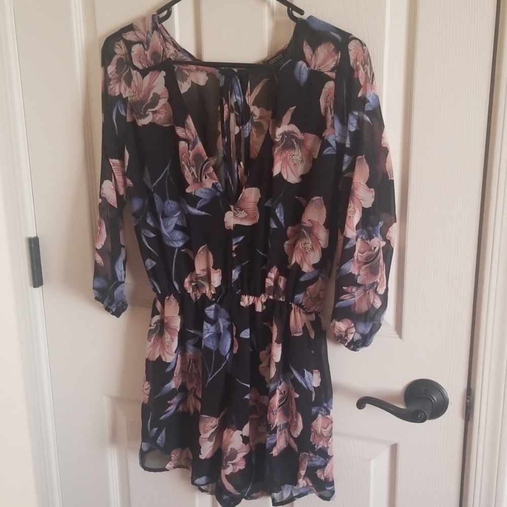 Black Floral Romper